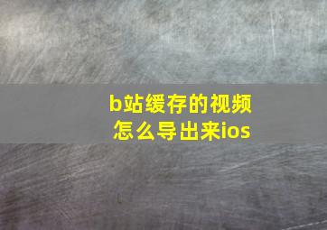 b站缓存的视频怎么导出来ios