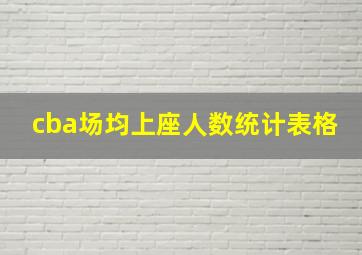 cba场均上座人数统计表格