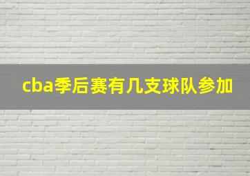 cba季后赛有几支球队参加