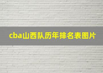 cba山西队历年排名表图片