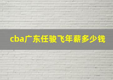 cba广东任骏飞年薪多少钱