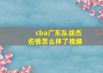 cba广东队徐杰伤情怎么样了视频