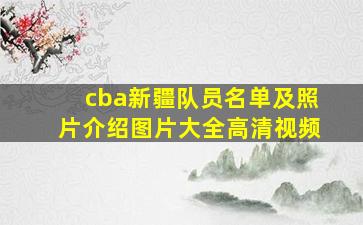 cba新疆队员名单及照片介绍图片大全高清视频