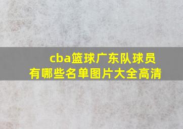 cba篮球广东队球员有哪些名单图片大全高清