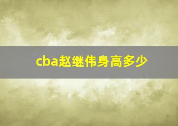 cba赵继伟身高多少