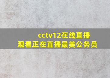 cctv12在线直播观看正在直播最美公务员