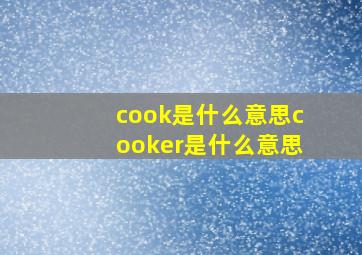 cook是什么意思cooker是什么意思