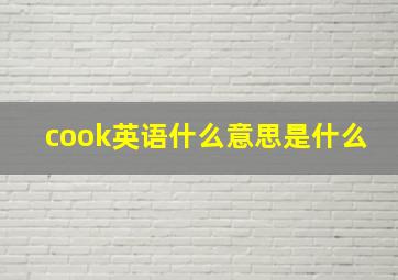 cook英语什么意思是什么