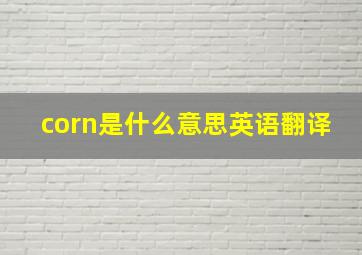 corn是什么意思英语翻译