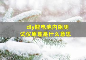 diy锂电池内阻测试仪原理是什么意思