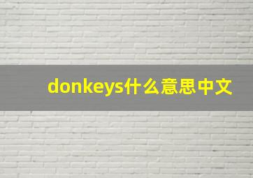 donkeys什么意思中文