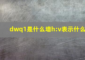 dwq1是什么墙h:v表示什么