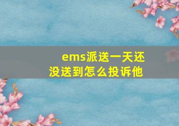 ems派送一天还没送到怎么投诉他