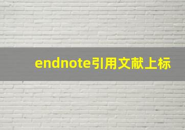 endnote引用文献上标