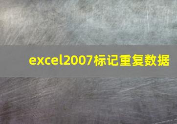 excel2007标记重复数据