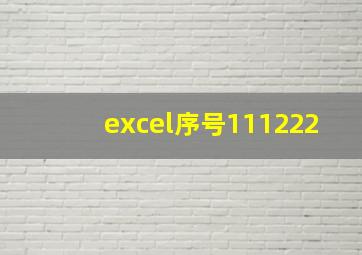 excel序号111222