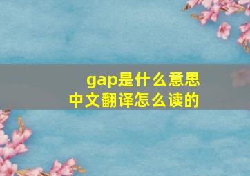 gap是什么意思中文翻译怎么读的