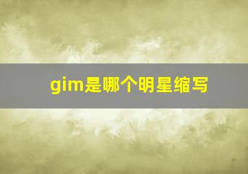 gim是哪个明星缩写