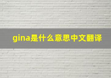 gina是什么意思中文翻译