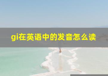 gi在英语中的发音怎么读