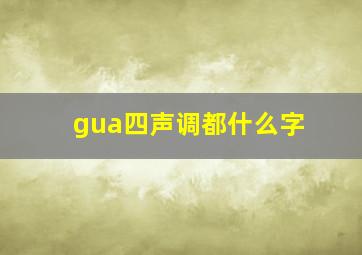 gua四声调都什么字