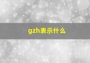 gzh表示什么