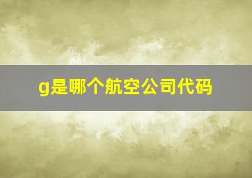 g是哪个航空公司代码