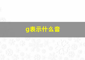 g表示什么音