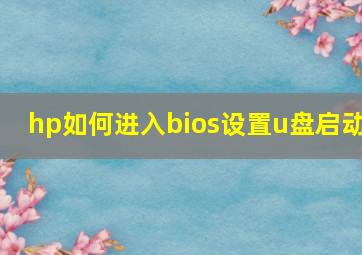 hp如何进入bios设置u盘启动