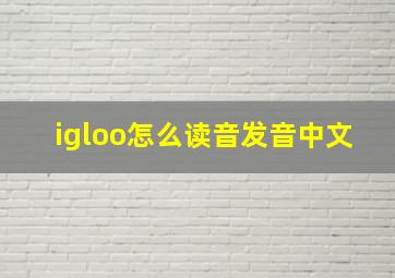 igloo怎么读音发音中文