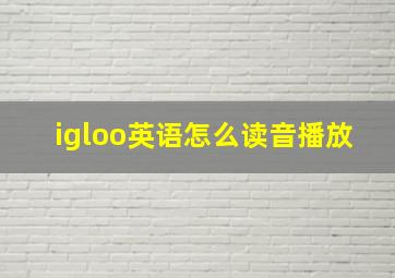 igloo英语怎么读音播放