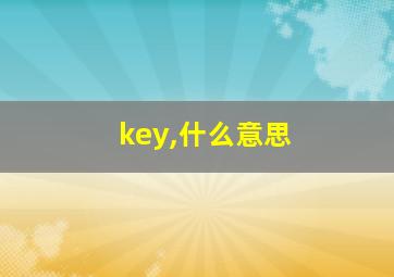 key,什么意思