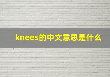 knees的中文意思是什么