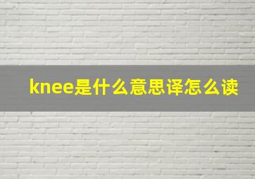 knee是什么意思译怎么读