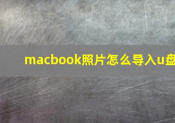 macbook照片怎么导入u盘