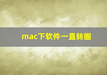 mac下软件一直转圈