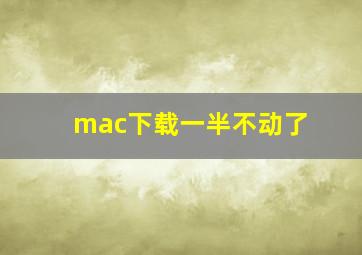 mac下载一半不动了