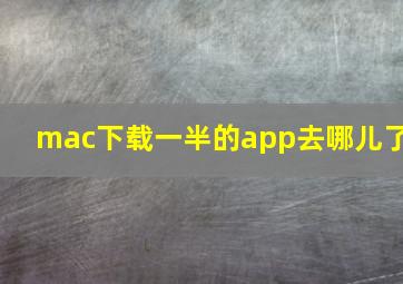 mac下载一半的app去哪儿了