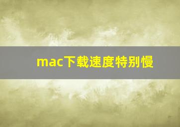 mac下载速度特别慢