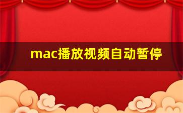 mac播放视频自动暂停