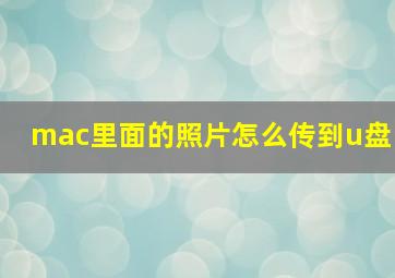 mac里面的照片怎么传到u盘