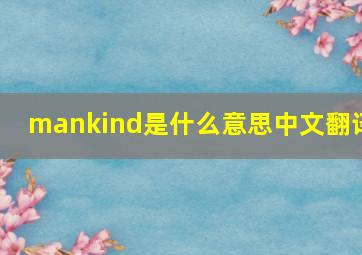 mankind是什么意思中文翻译