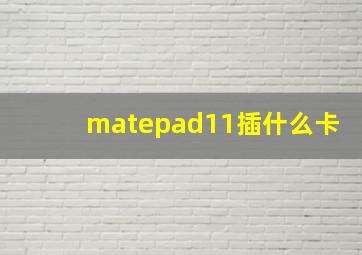 matepad11插什么卡