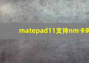 matepad11支持nm卡吗