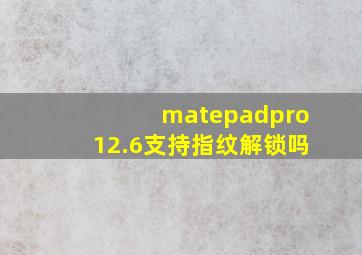 matepadpro12.6支持指纹解锁吗