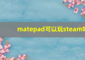 matepad可以玩steam吗