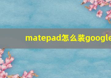 matepad怎么装google