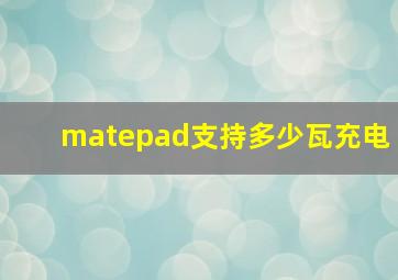 matepad支持多少瓦充电