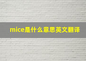 mice是什么意思英文翻译