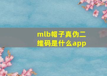 mlb帽子真伪二维码是什么app